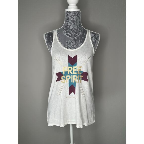 SPIRITUAL GANGSTER Free Spirit Graphic Print Muscle Tank Top Tunic Size Small - Picture 1 of 3